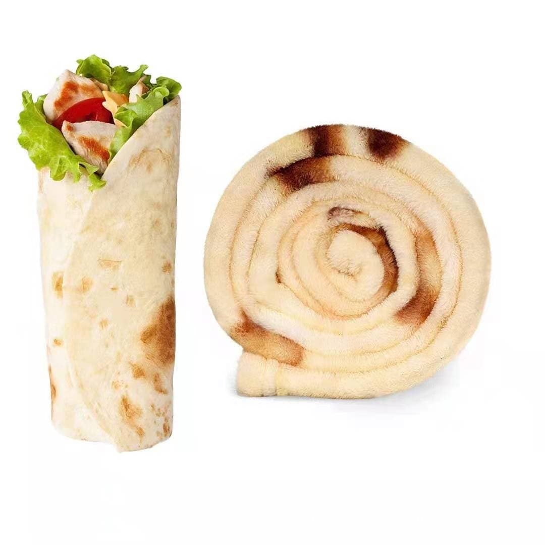 Novelty Round Realistic Food Double Sided Blanket