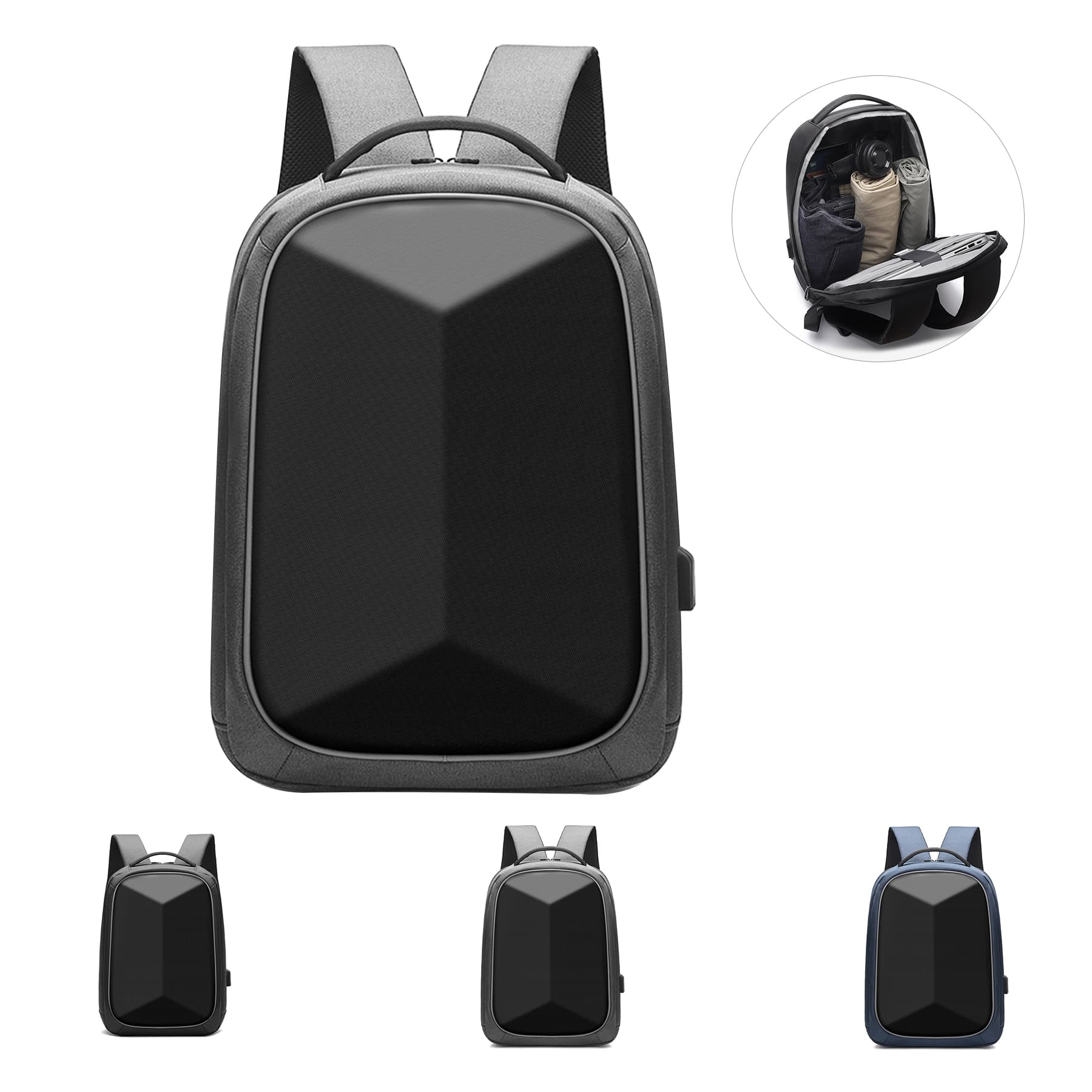 Hard shell laptop backpack