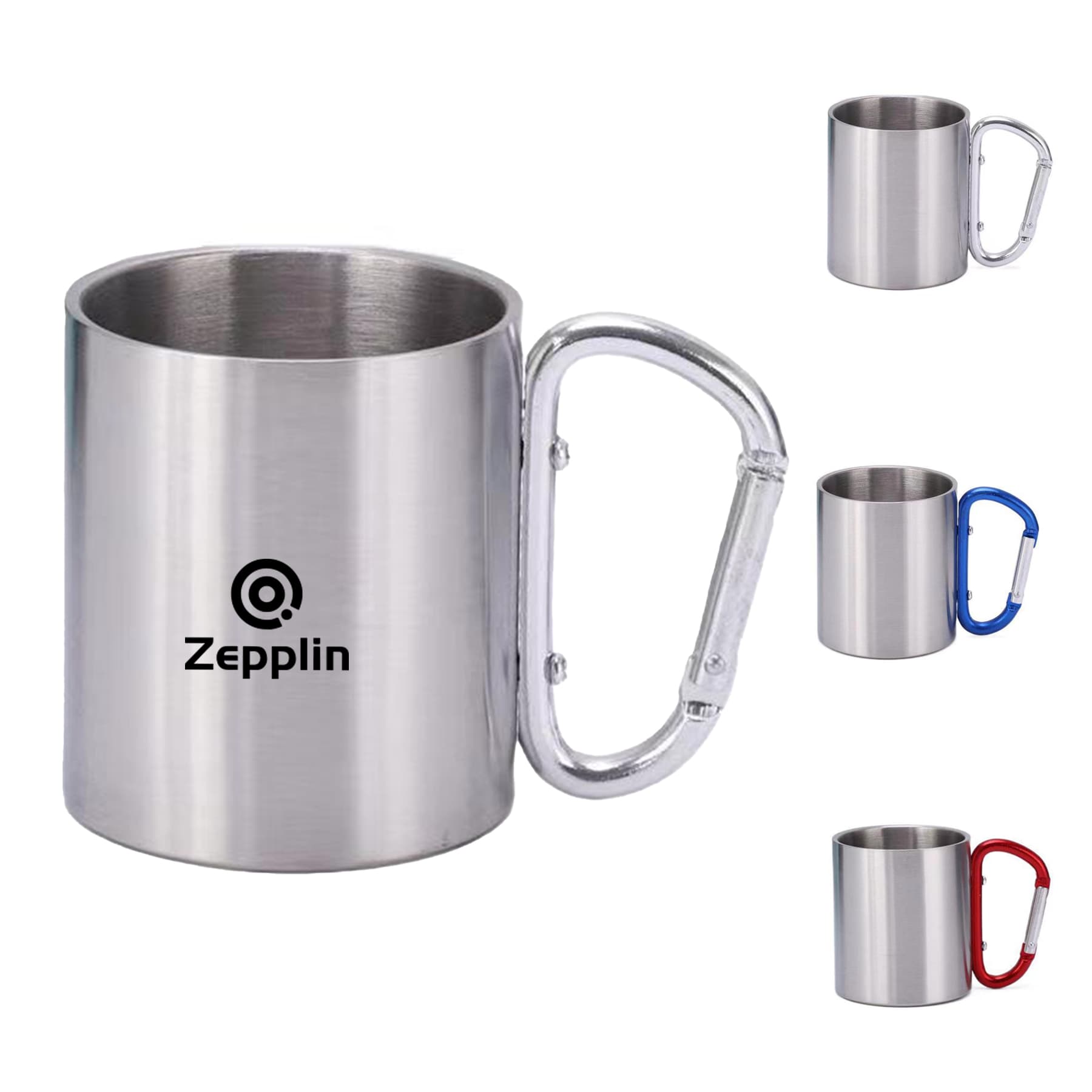 10 Oz Stainless Steel Mug With Carabiner Handle