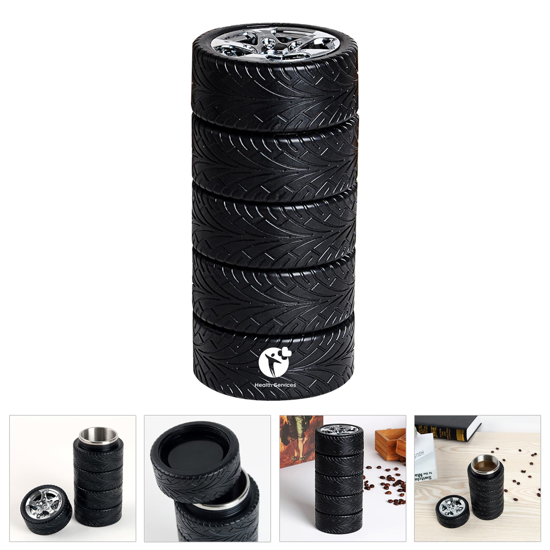 Tyre Cup Tire Coffee Tea Mug 11oz Water Bottle