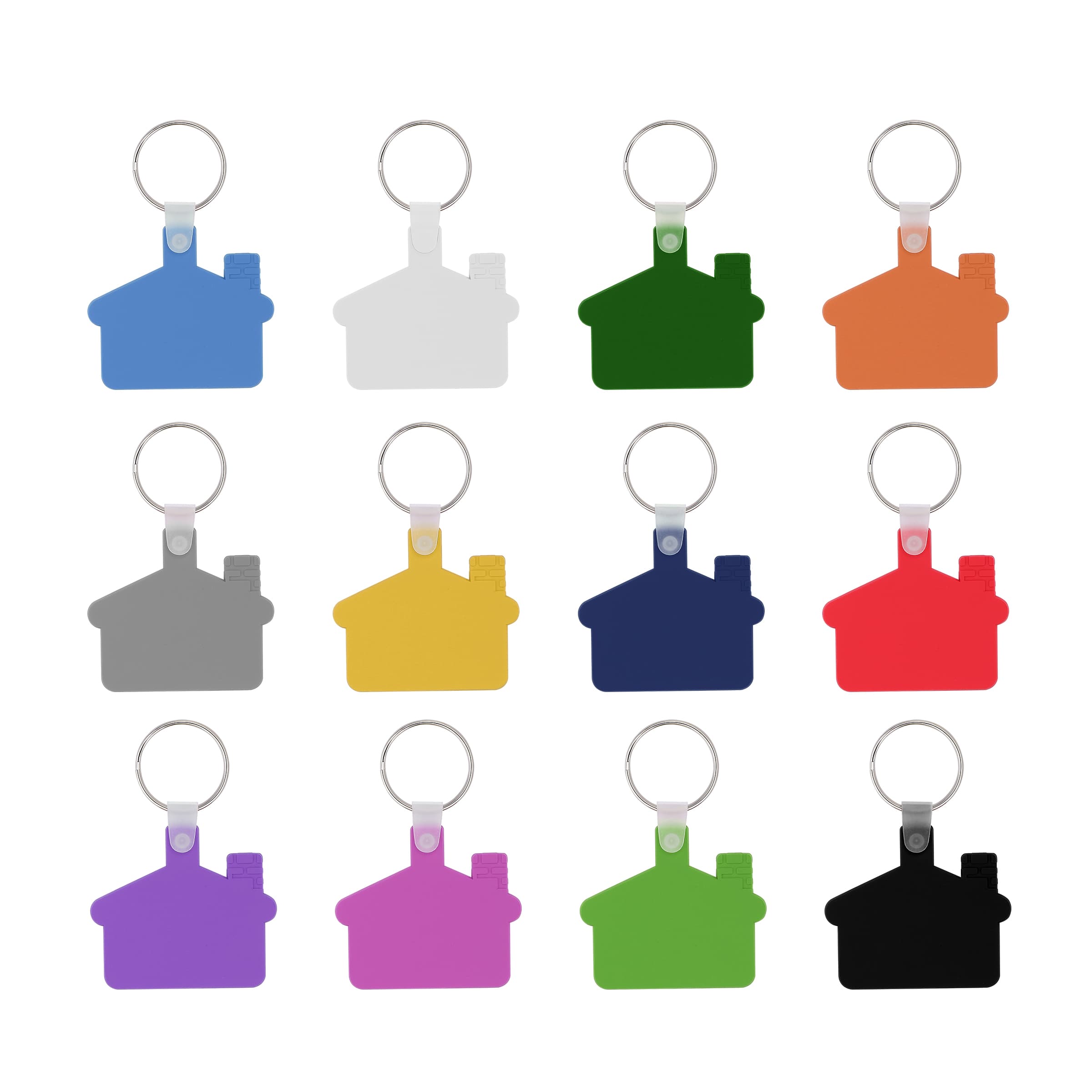House Shaped Soft PVC Key Tag With Key Ring