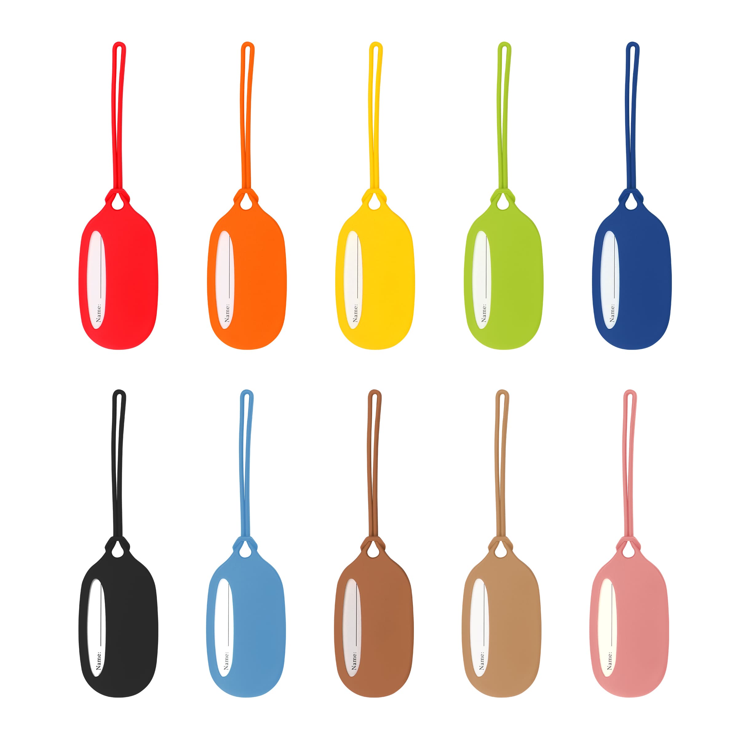 Silicone Luggage Tags for Suitcases W/ Blank ID Card