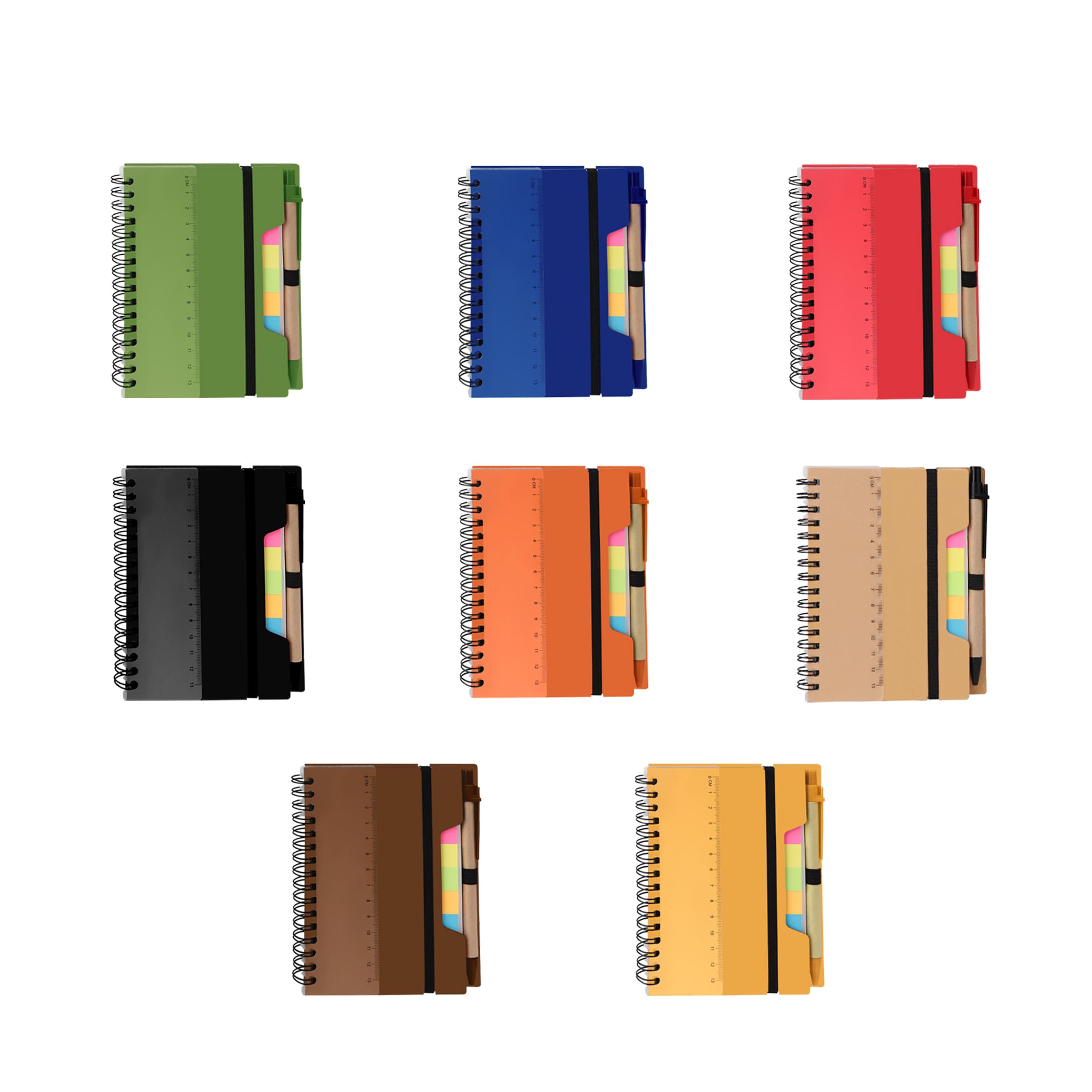 Pocket Memo Spiral Notebook W/ Sticky Notes&Pen