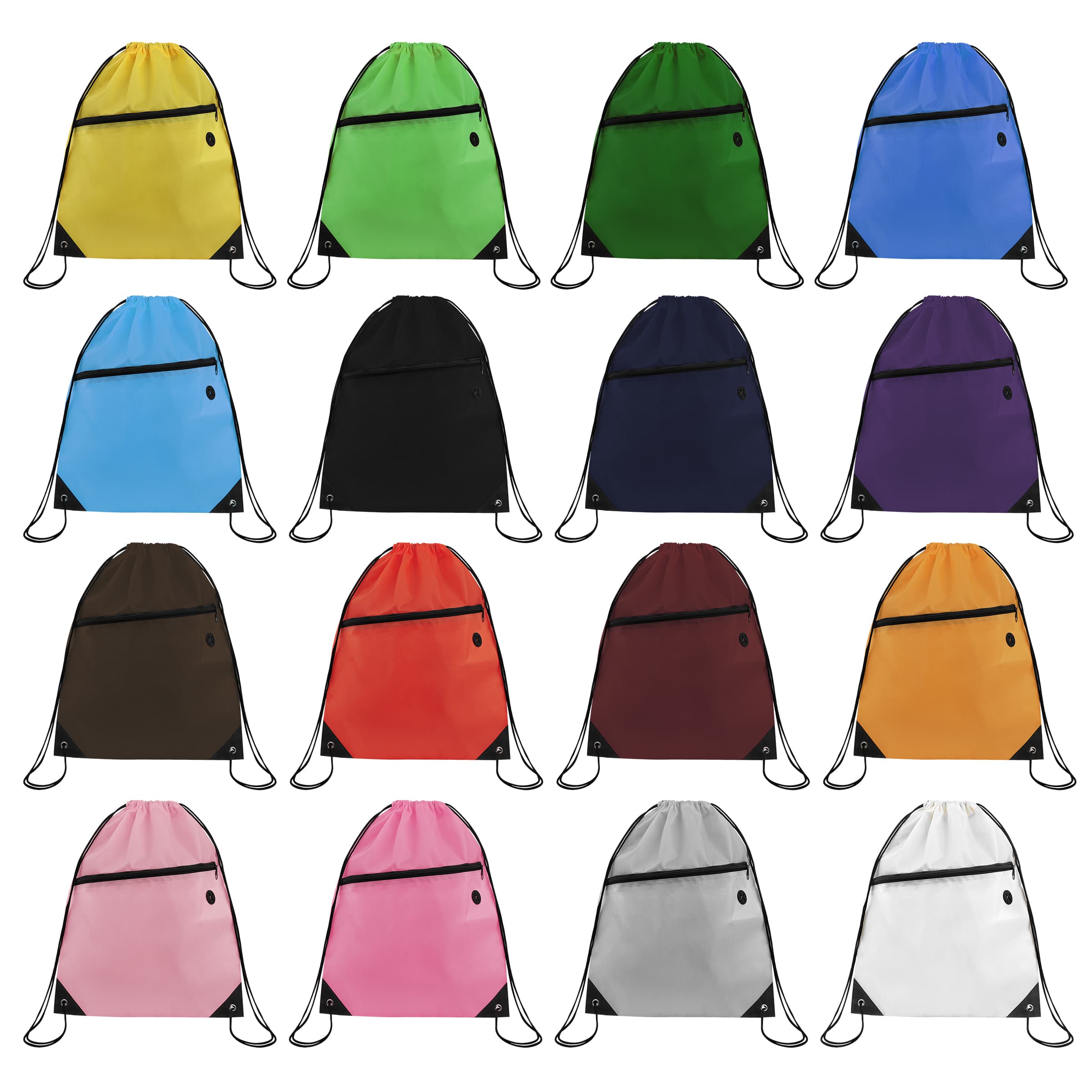 16.5" Polyester Drawstring Backpack Bag W/ Charging Hole