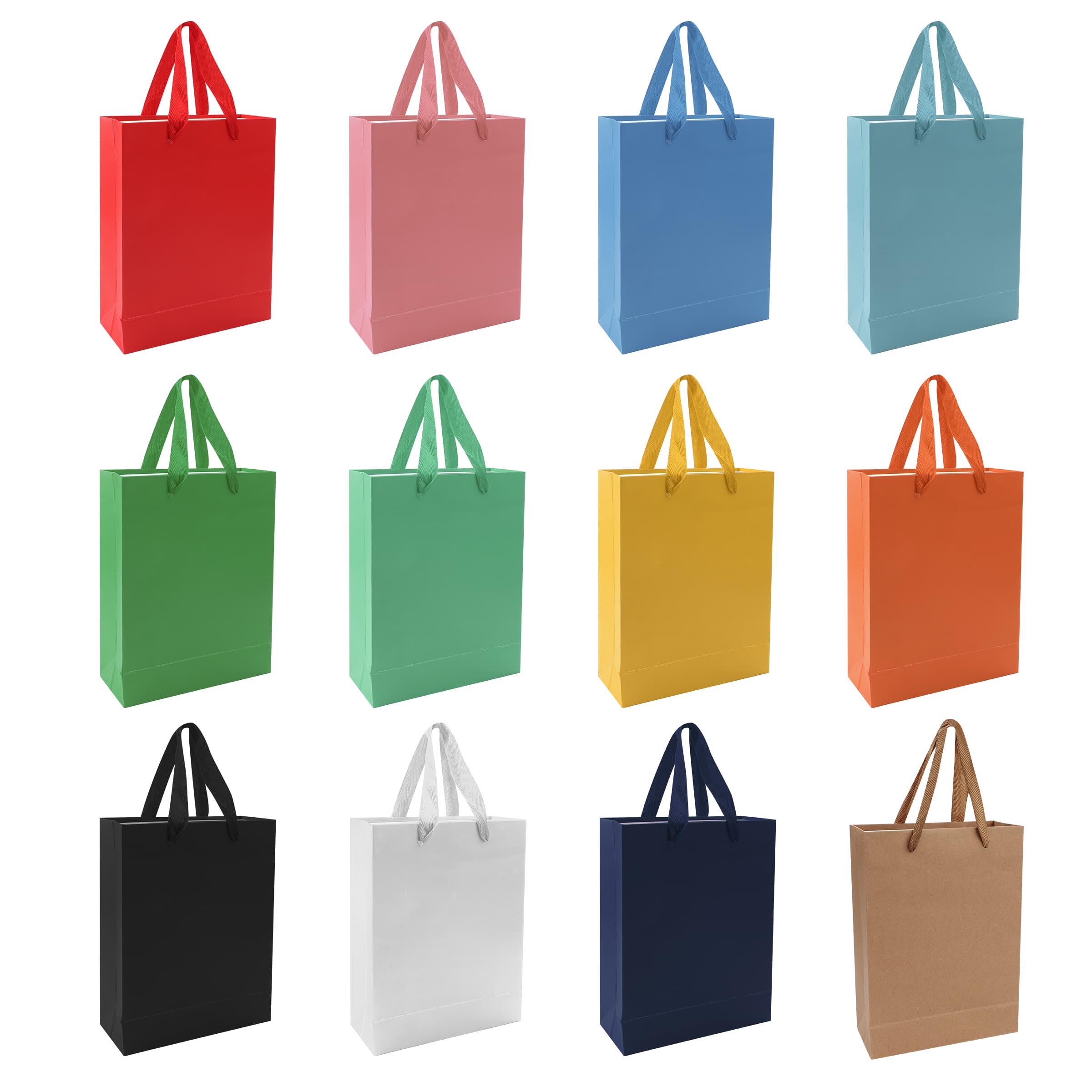Small Paper Gift Bags W/ Handles 8"×4"×10"