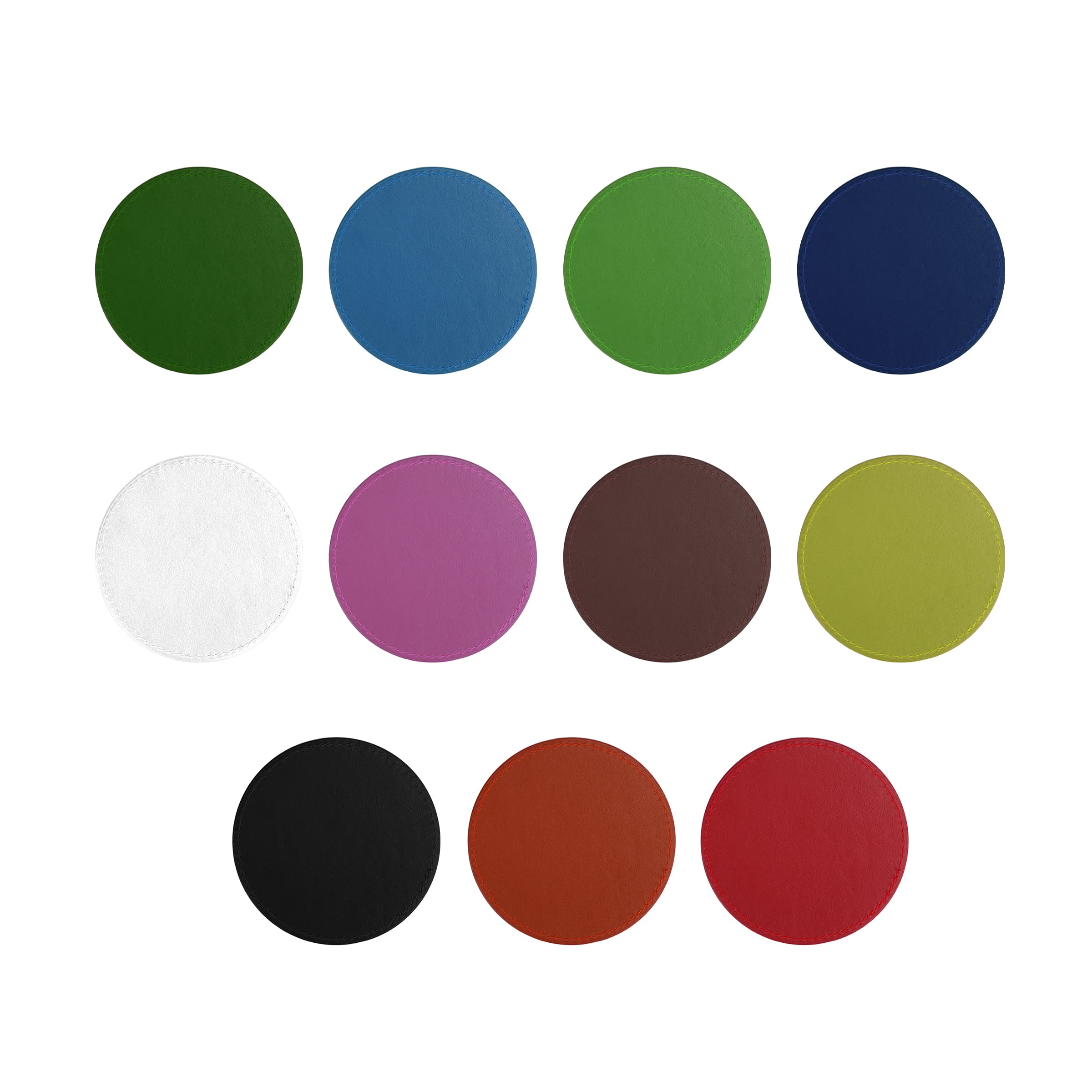 Double Side 4" Round PU Leather Coaster For Drinks