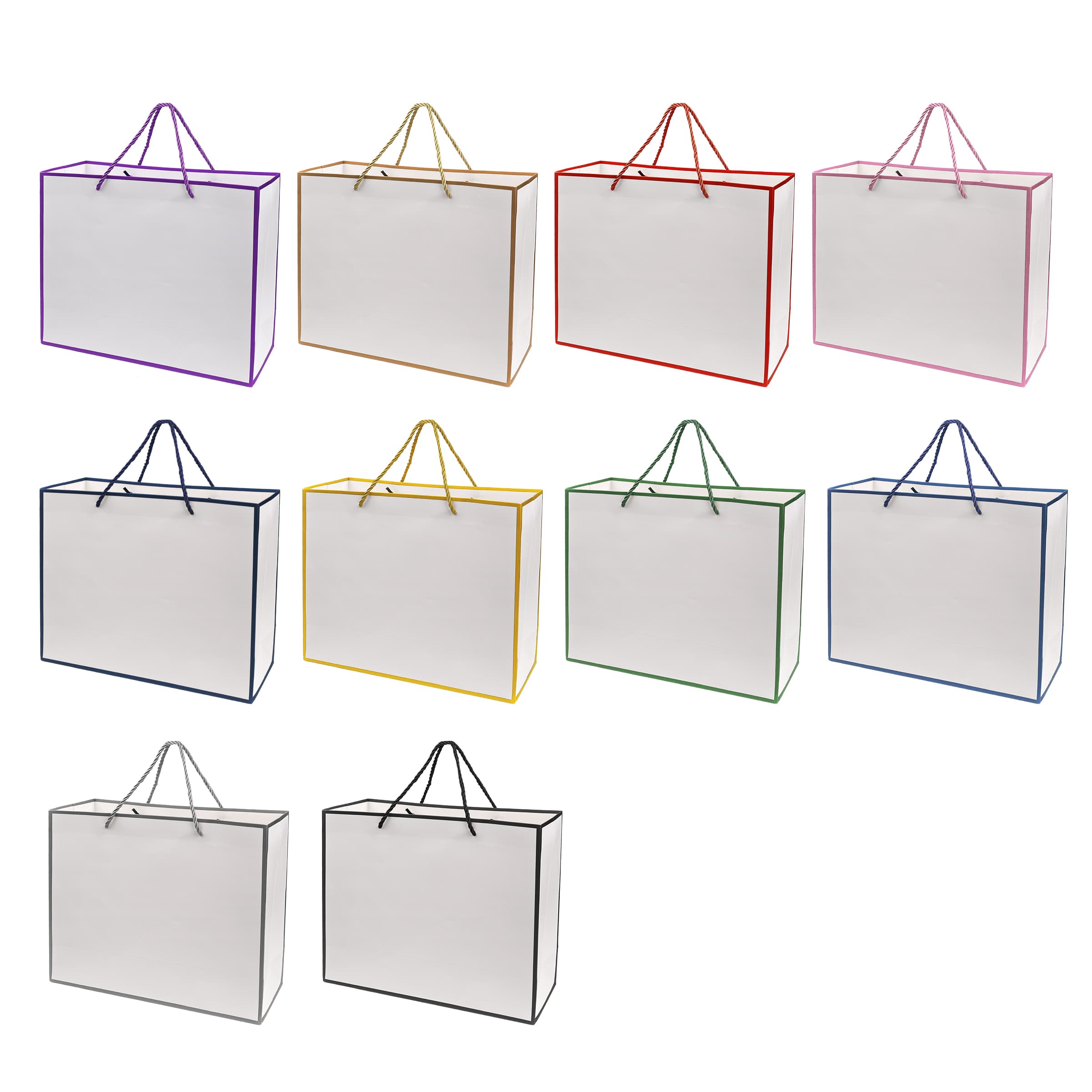 Matte Laminated Euro Tote Bag Gift Bags W/ Rope Handle