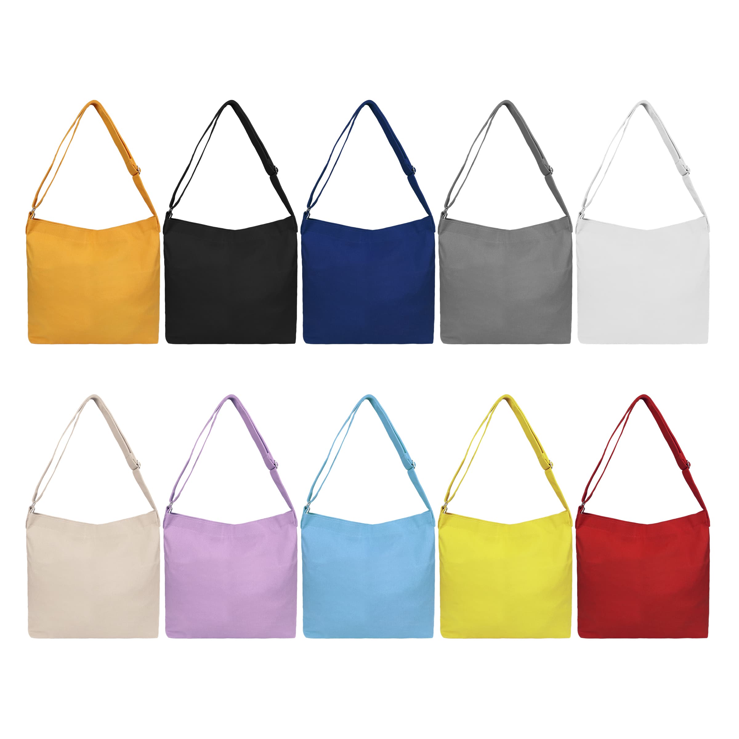 12Oz Canvas Zipper Tote Bag W/ Adjustable Shoulder Strap