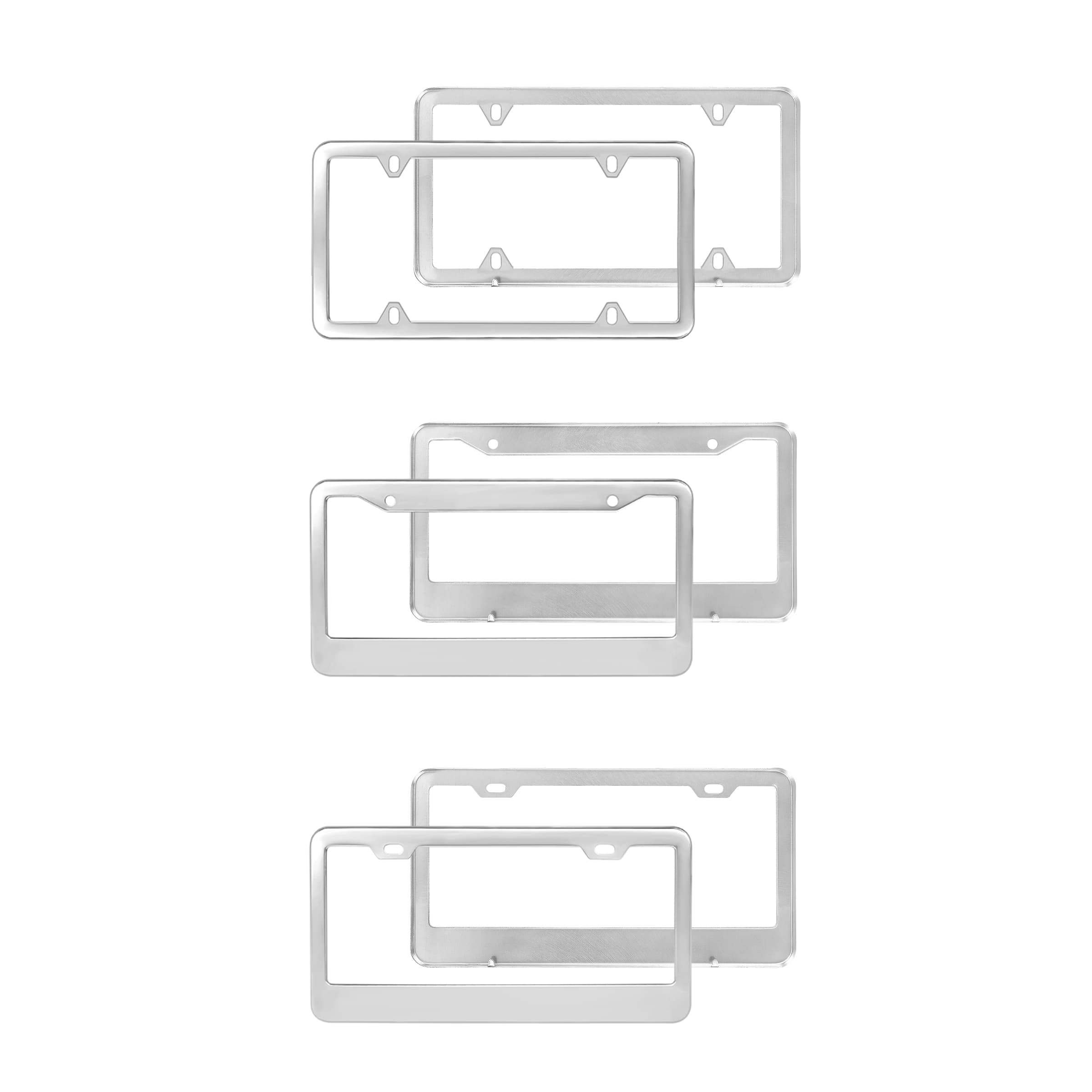 Stainless Steel License Plate Frame With Screw Kit