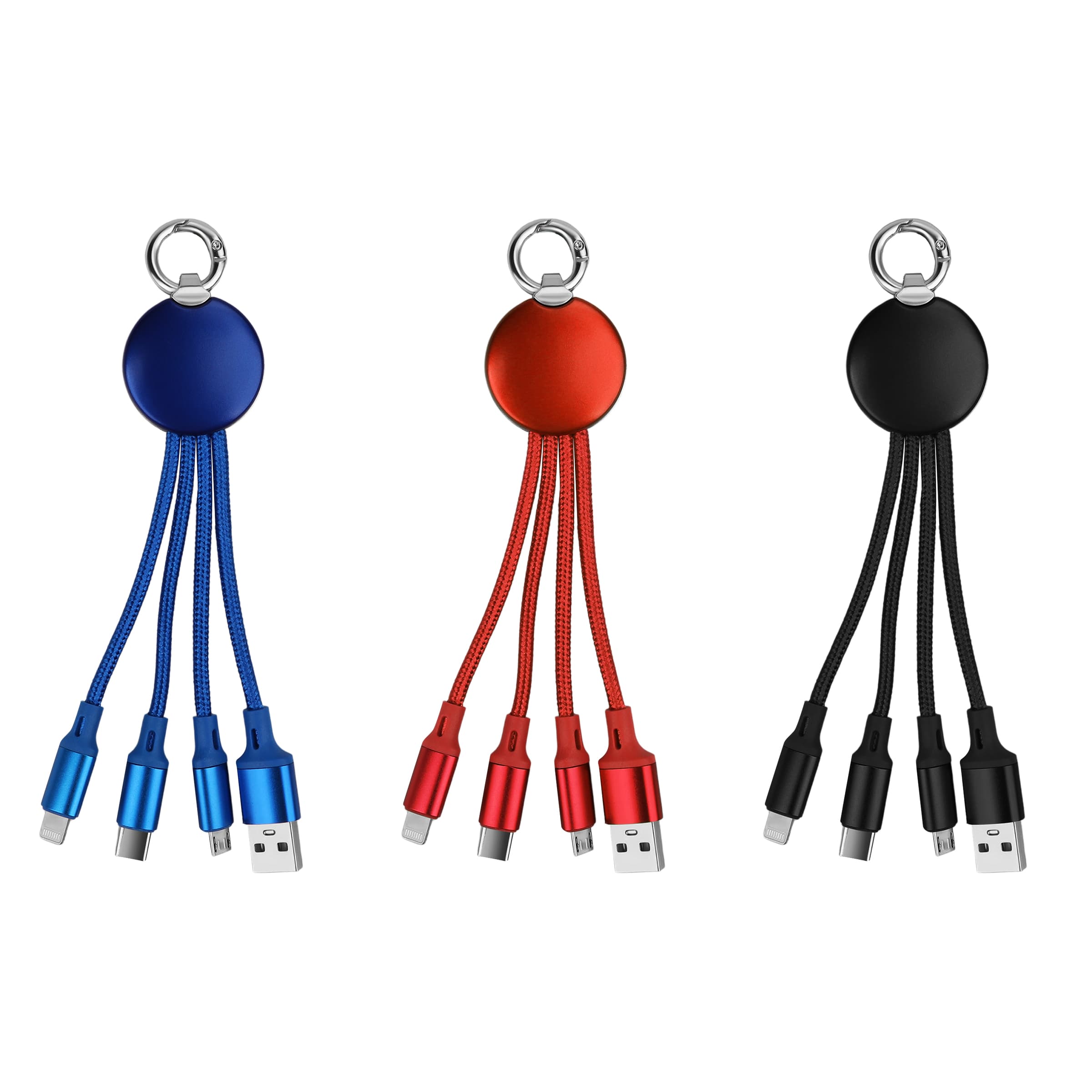 3-In-1 Light Up Muti Charging Cable With Key Ring