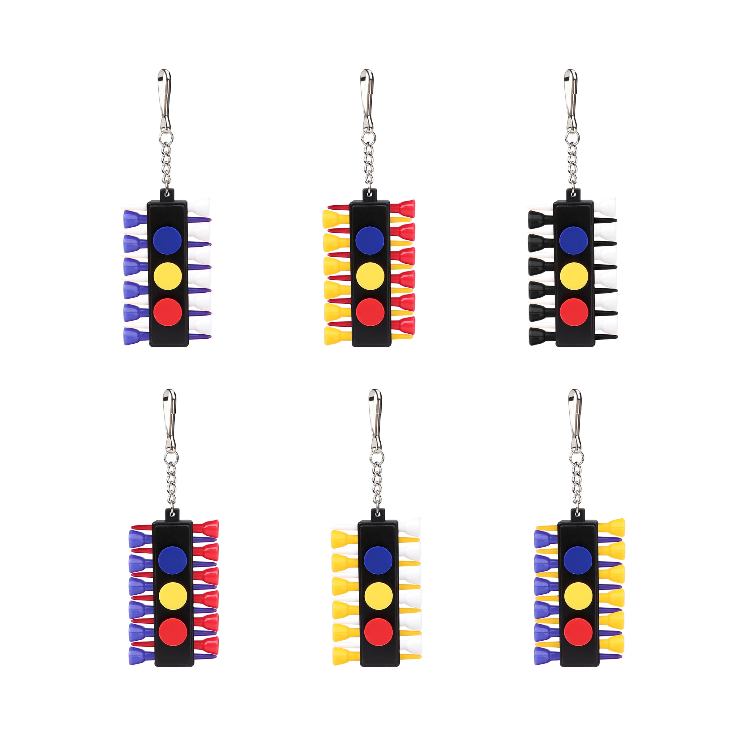 Portable Golf Ball Tee Holder W/ 12 Tees & 3 Markers