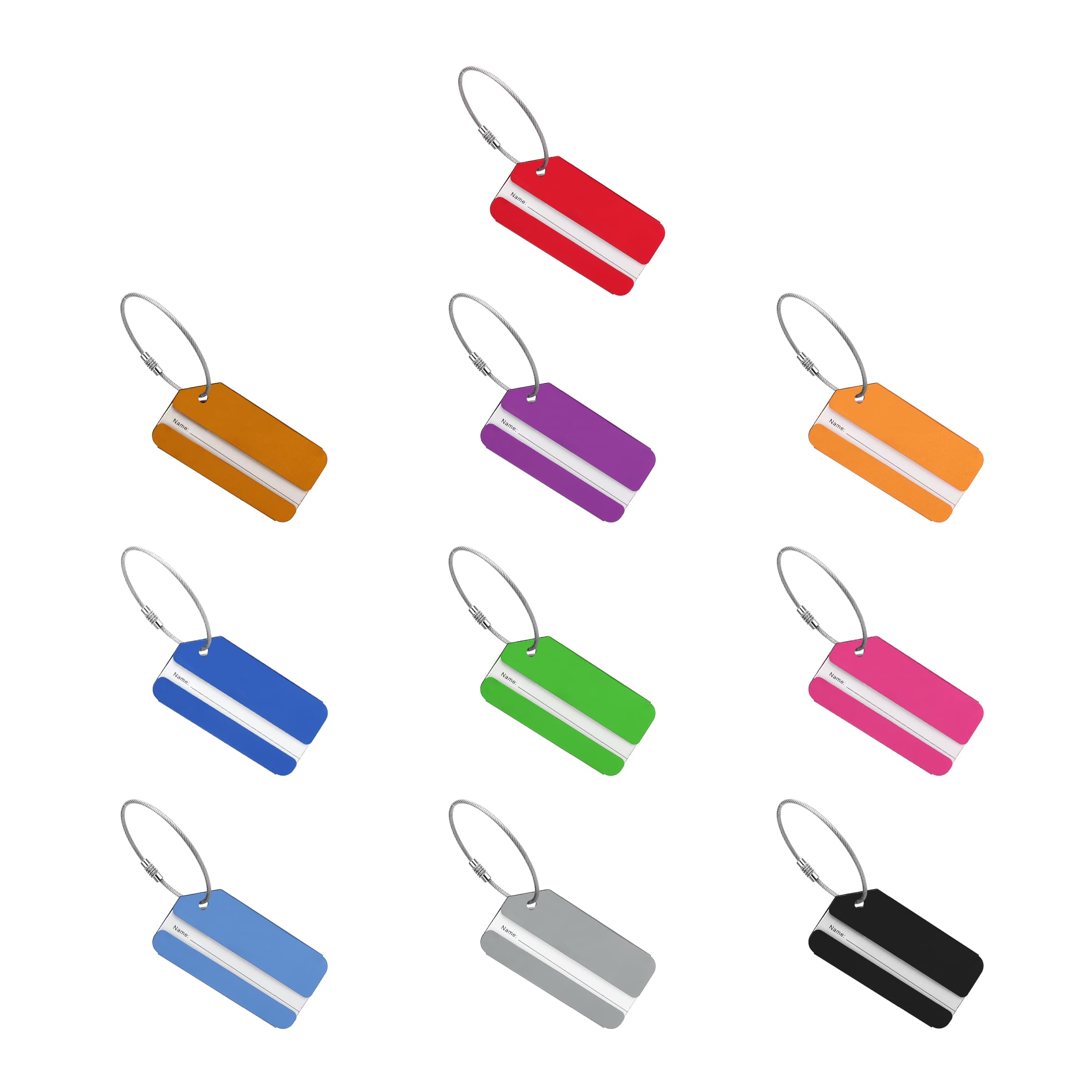 Aluminum Travel Luggage Tags With Name Card