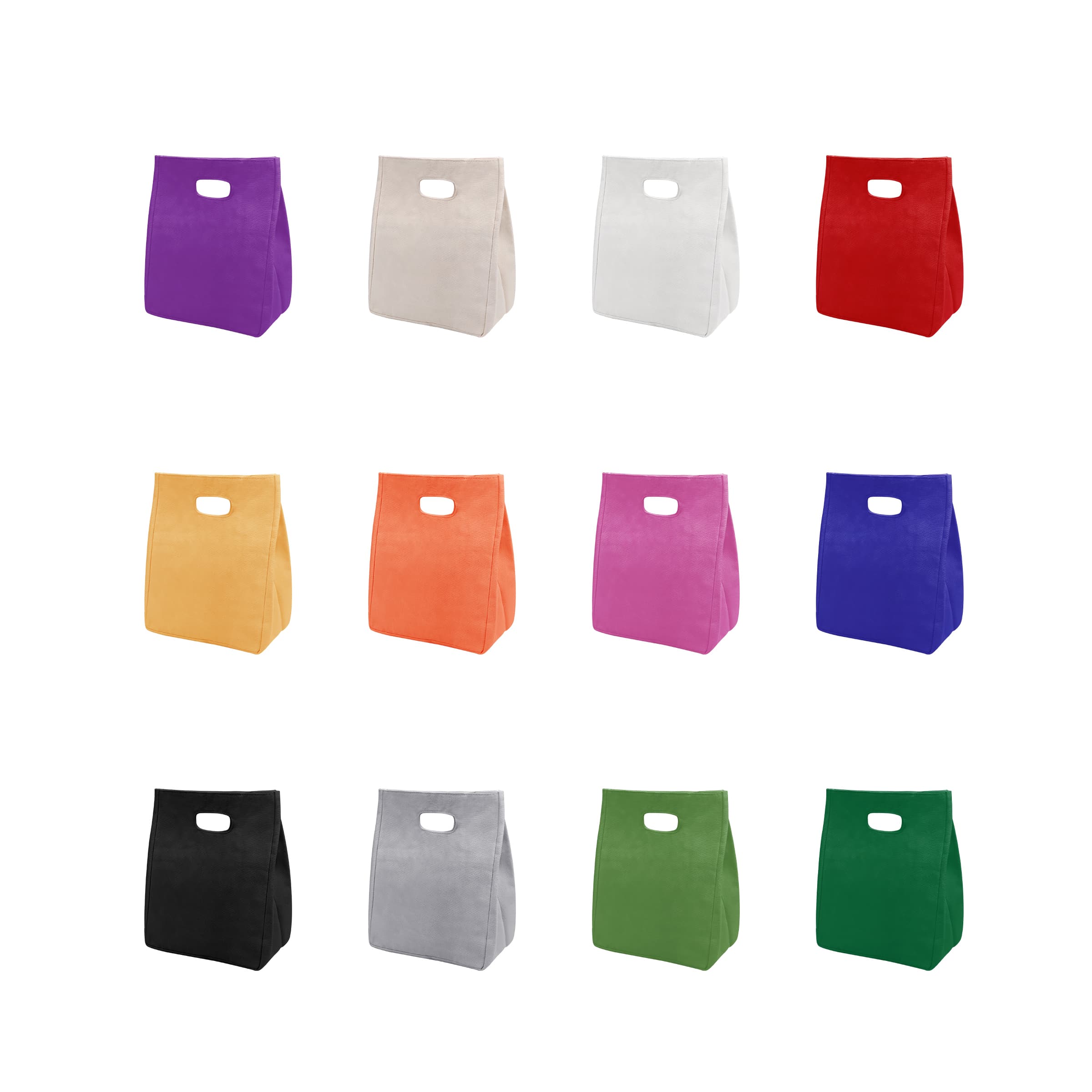 Resuable 12Oz Canvas Insulated Lunch Bag W/ Die Cut Handle